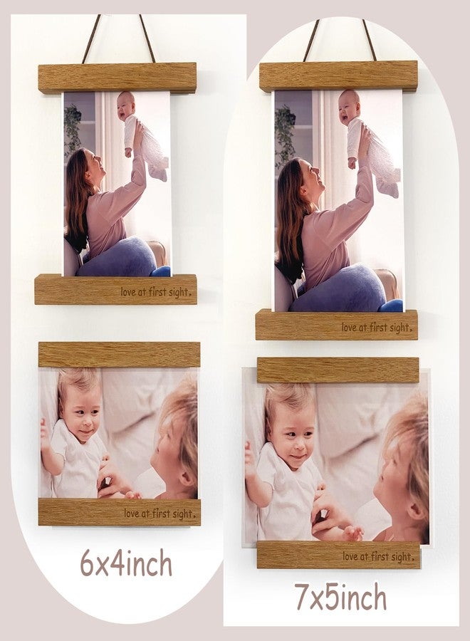 Zyeco Magnetic Ultrasound Photo Frame, Wooden Baby Keepsake Display with Love at First Sight, Hanging or Fridge Mount - No Crop Needed for Long Sonograms, new mom gifts - Image 5